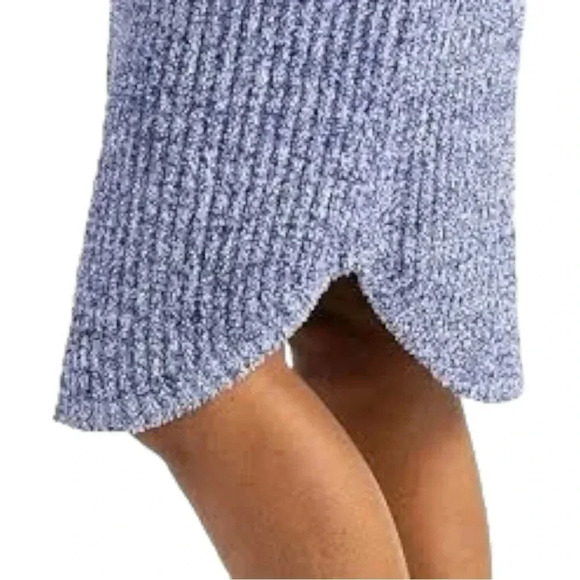 SOFTIES | Marshmallow Slouch Turtleneck Lounger Dress | Plush Pajama Blue | S/M - Picture 4 of 10